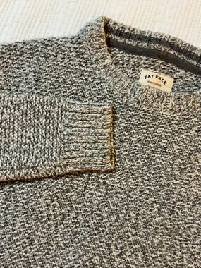 FatFace Men's Gray Marl Textured Knit Sweater Size L Grandpacore Gorpcore Cozy